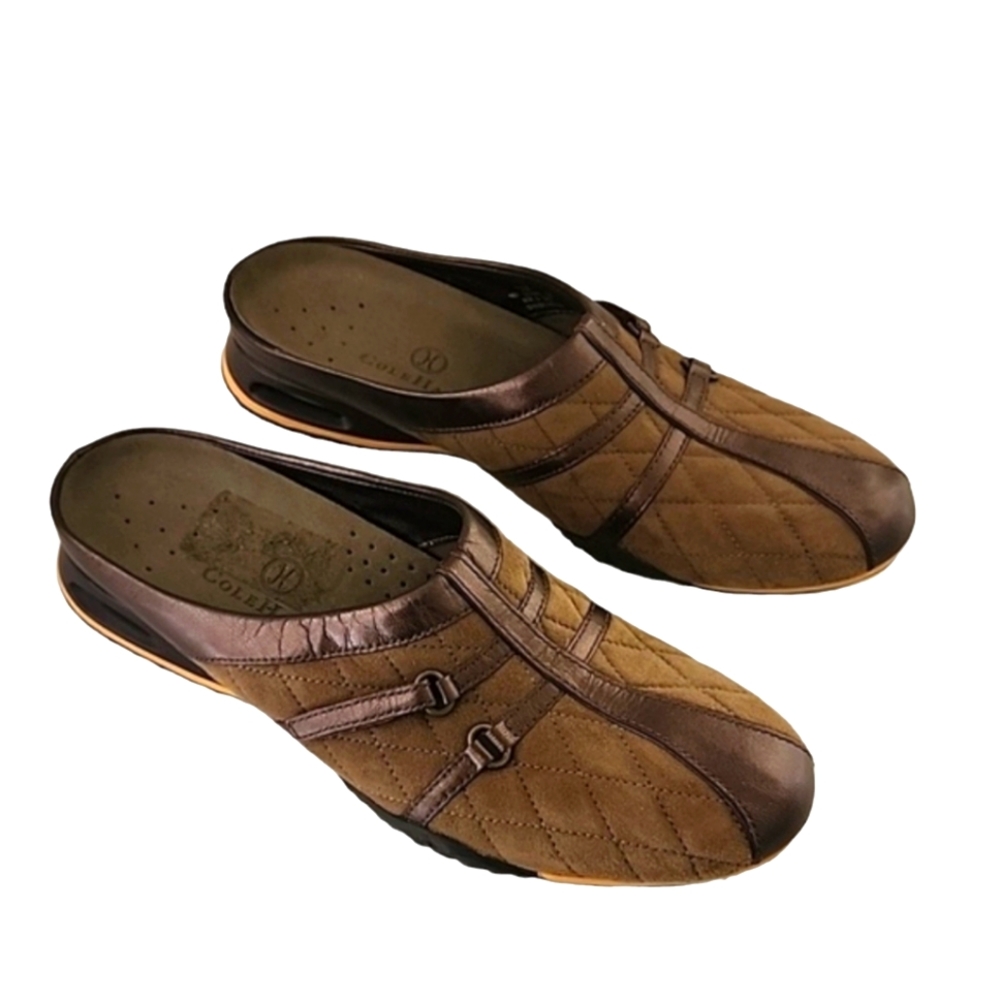COLE HAAN NIKE AIR Quilted Clogs Mules 7AA 7 Narrow Preppy Suede Sneakers - Picture 6 of 16